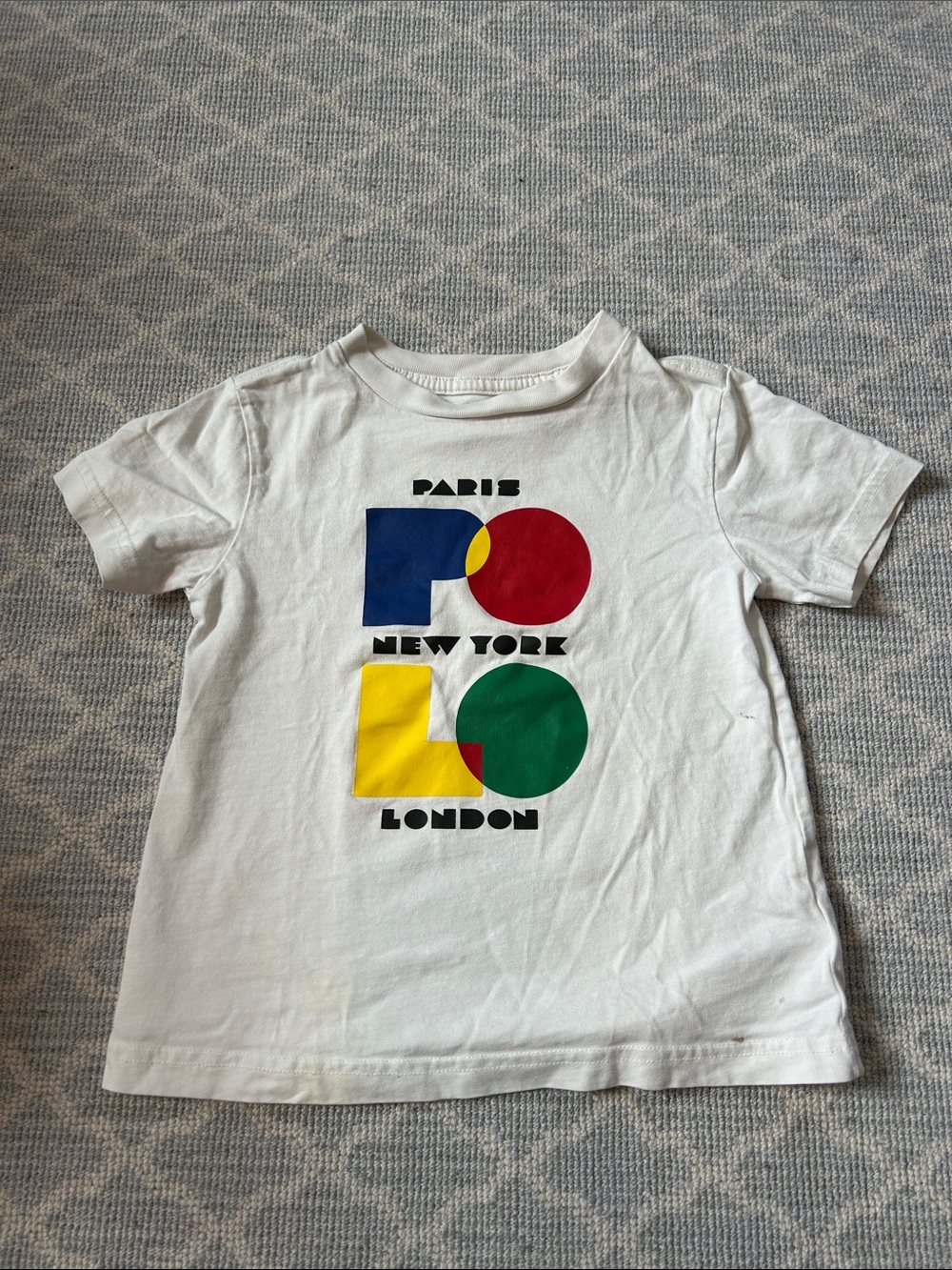 Polo by Ralph Lauren White Tee with Bold Multi-Color City Graphic